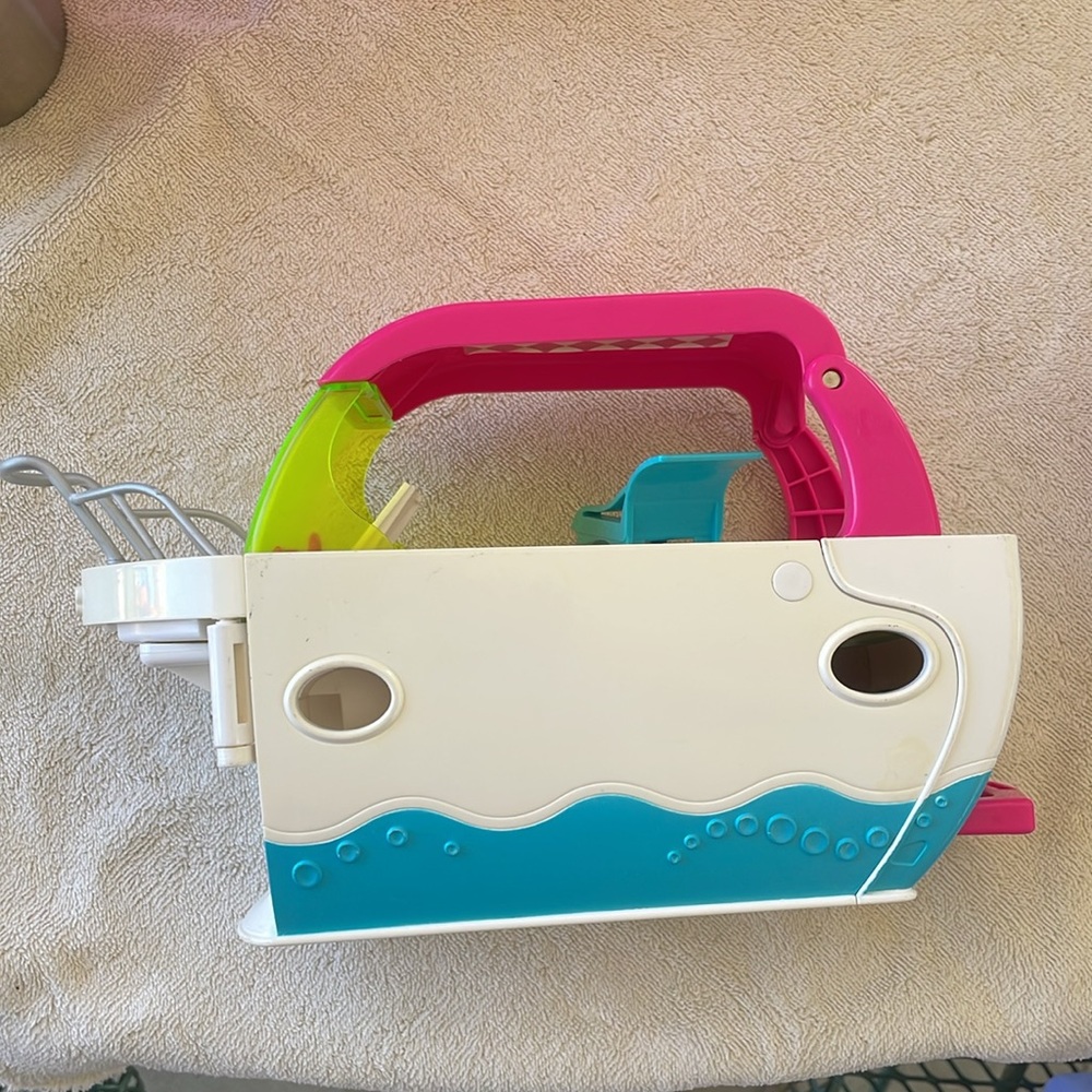 Polly Pocket Ultimate Party Boat Yacht Ship w Waterslide Pool Sundeck. Used.